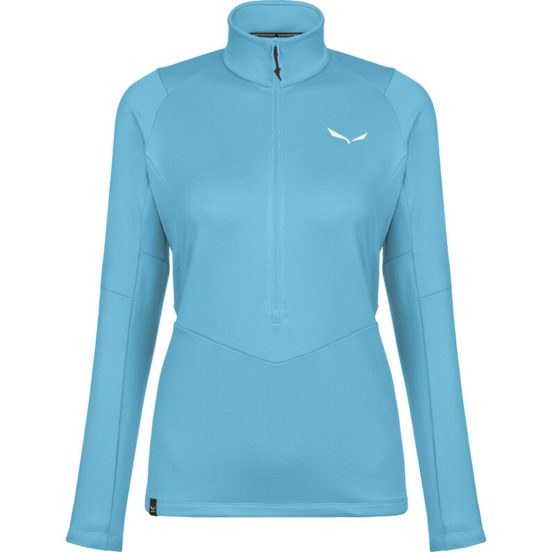 Женский флисовый пуловер Puez PL с полумолнией на половину длины Salewa, синий