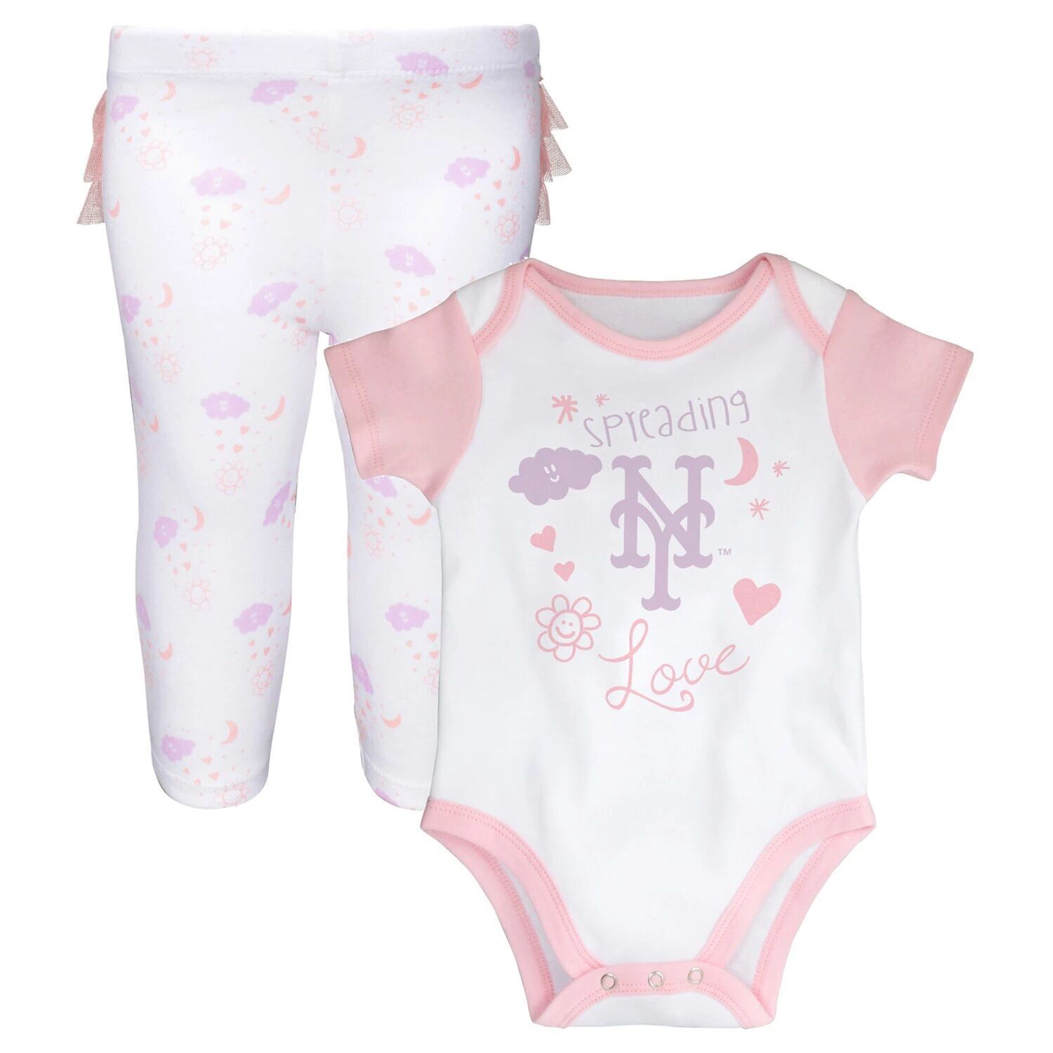 Белый/розовый комплект боди и пачки New York Mets Spreading Love для новорожденных и младенцев с леггинсами Outerstuff
Белый/розовый комплект боди и пачки New York Mets Spreading Love для новорожденных и младенцев с леггинсами Outerstuff