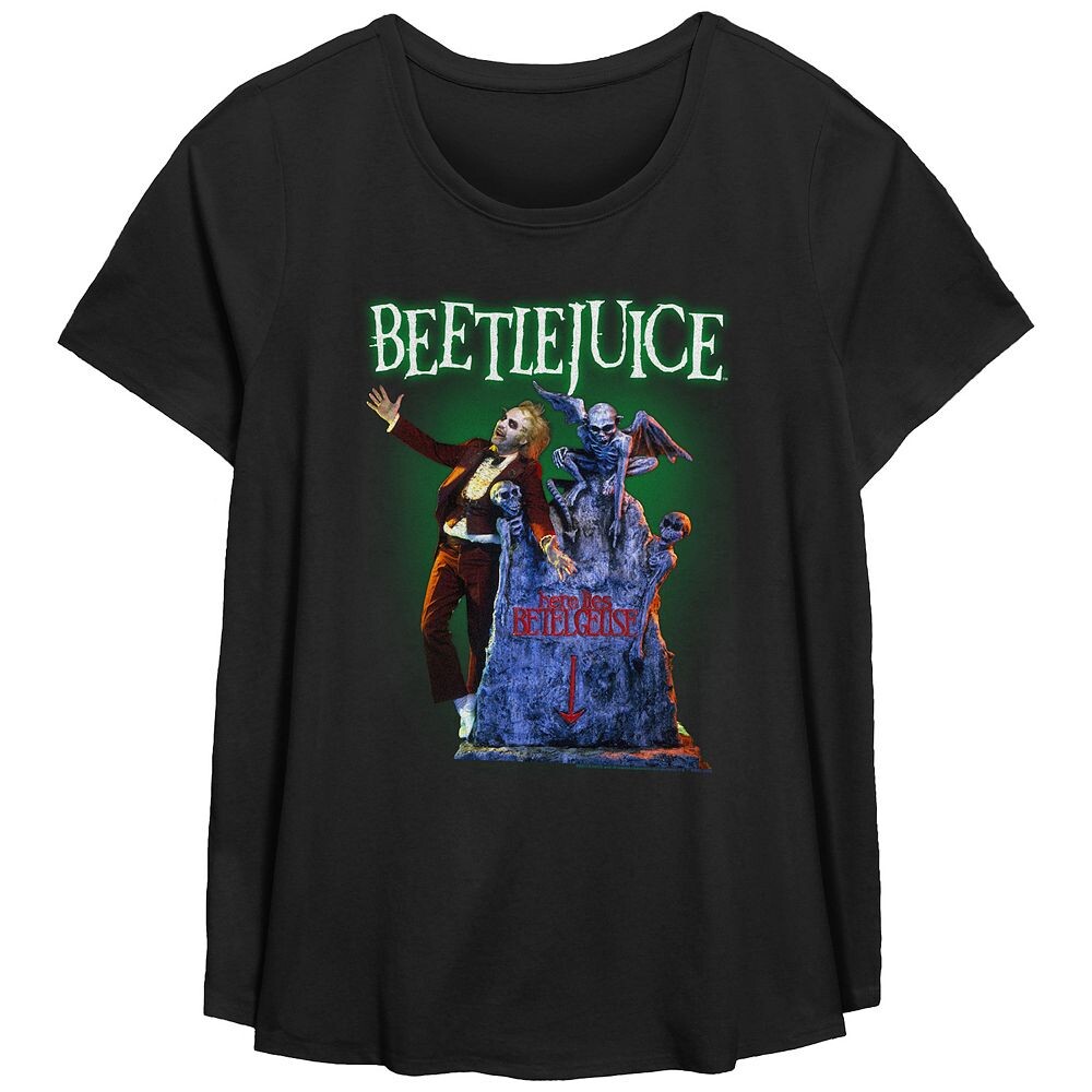 Плюс размер Футболка с плакатом и графическим рисунком Beetlejuice Tombstone Licensed Character, черный 
Плюс размер Футболка с плакатом и графическим рисунком Beetlejuice Tombstone Licensed Character, черный
