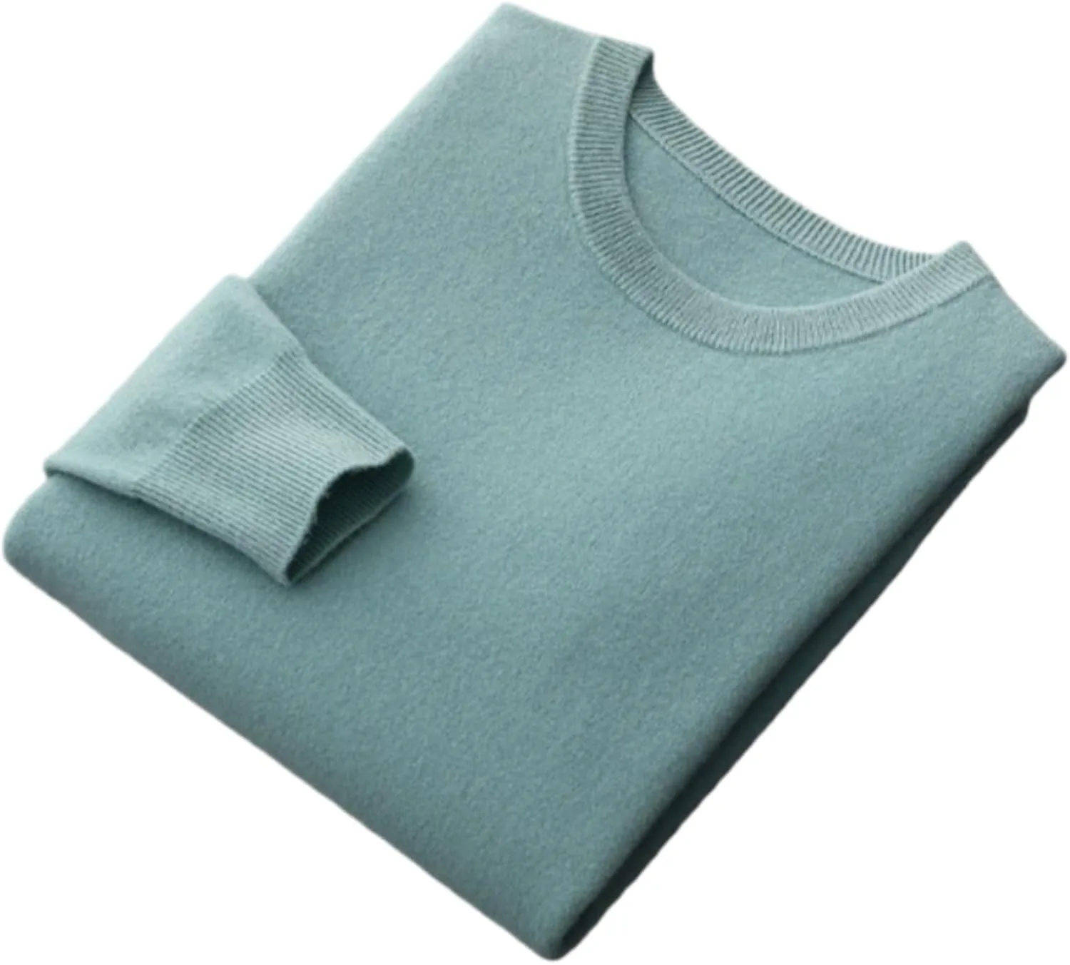 Мужской однотонный шерстяной свитер с круглым вырезом
Мужской однотонный шерстяной свитер с круглым вырезом