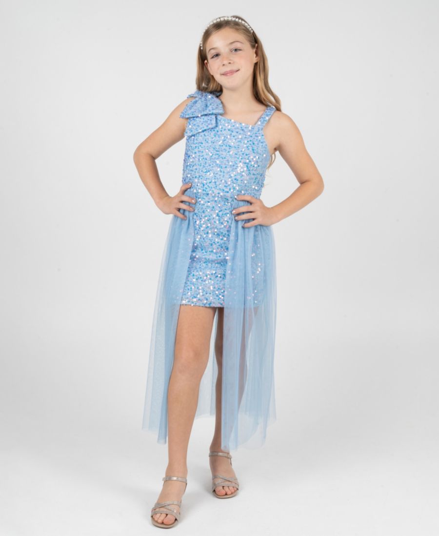 Платье для девочек 7-16 лет, пушистое, с бантом на плечах и пайетками Rare Editions, Light Blue
Платье для девочек 7-16 лет, пушистое, с бантом на плечах и пайетками Rare Editions, Light Blue