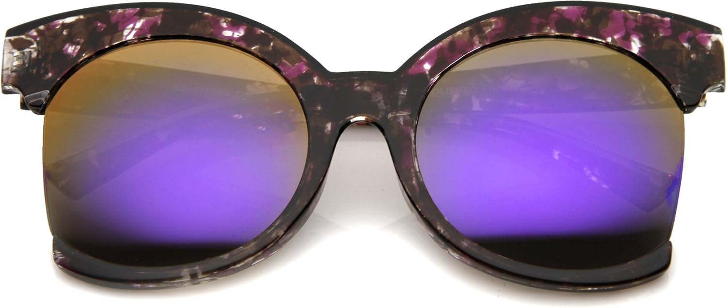 Женские солнцезащитные очки zeroUV Oversize с боковой оправой, мраморным рисунком, переливающимися линзами и эффектом «кошачий глаз», диаметр линз 59 мм, Purple / Purple Mirror
Женские солнцезащитные очки zeroUV Oversize с боковой оправой, мраморным рисунком, переливающимися линзами и эффектом «кошачий глаз», диаметр линз 59 мм, Purple / Purple Mirror