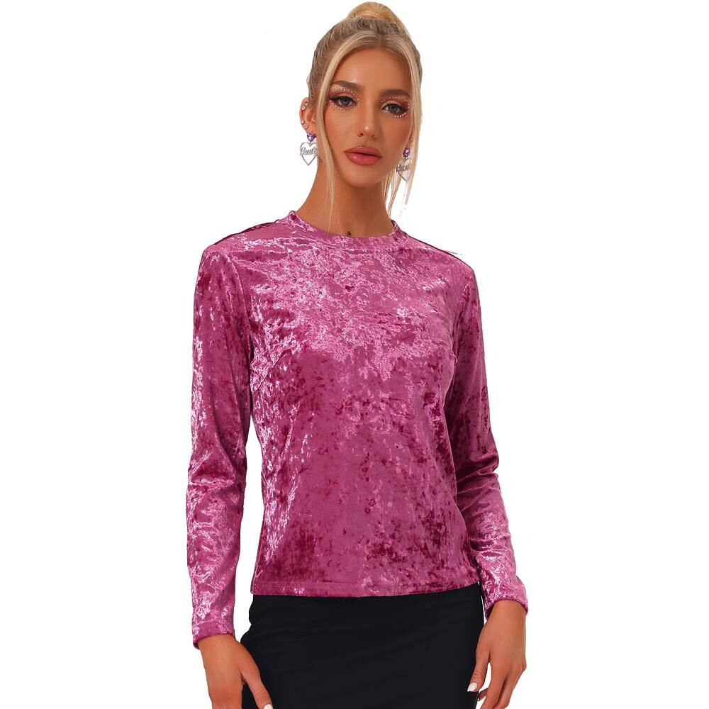 Женские бархатные топы, повседневная футболка с круглым вырезом и длинными рукавами ALLEGRA K, цвет Fushcia
Женские бархатные топы, повседневная футболка с круглым вырезом и длинными рукавами ALLEGRA K, цвет Fushcia