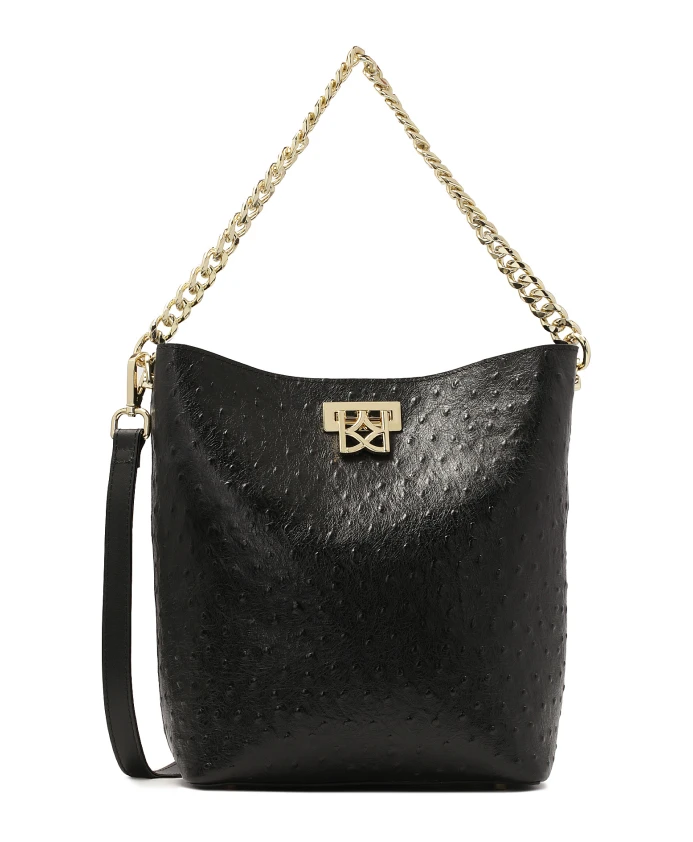 Сумка из кожи с тиснением под страуса Kazar, черный
Сумка из кожи с тиснением под страуса Kazar, черный