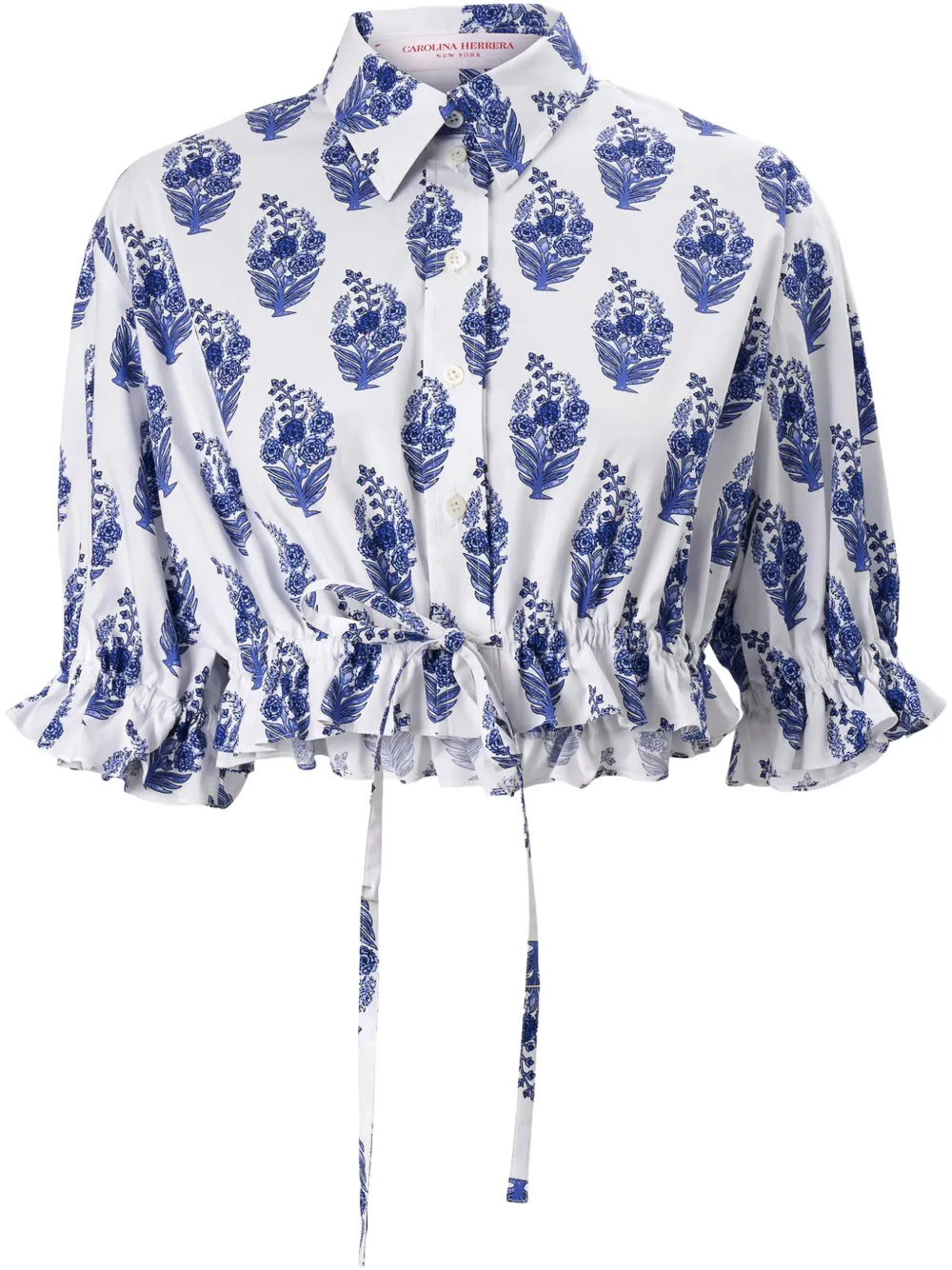 Укороченная рубашка с цветочным принтом Carolina Herrera, белый
Укороченная рубашка с цветочным принтом Carolina Herrera, белый