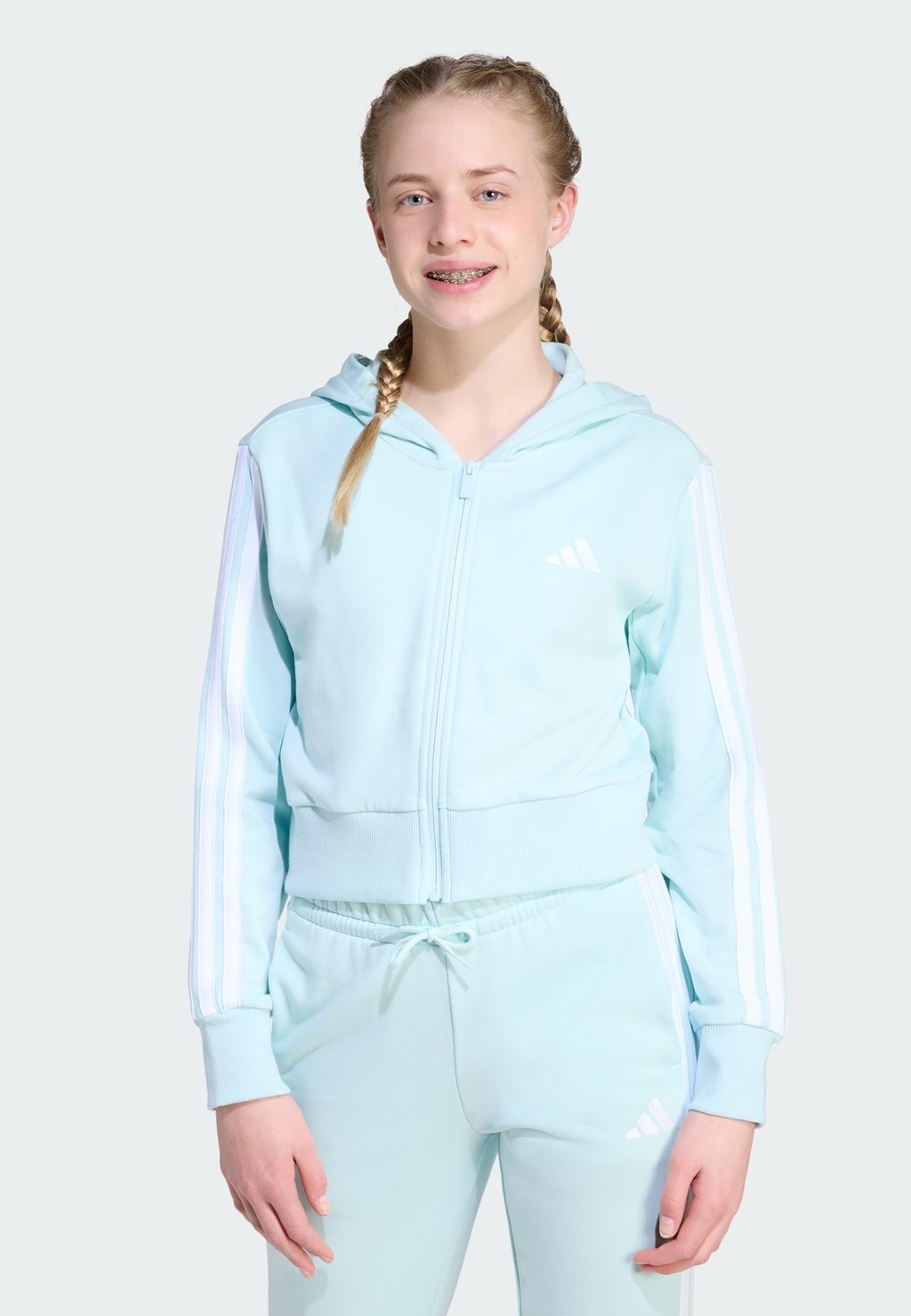 Толстовка на молнии ESSENTIALS FULL Adidas Sportswear, мятный 
Толстовка на молнии ESSENTIALS FULL Adidas Sportswear, мятный