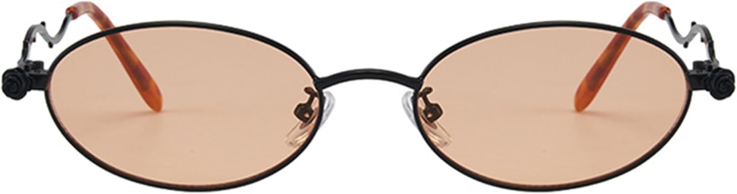 Солнцезащитные очки Bullabulling в стиле ретро, овальные, для женщин и мужчин - модные солнцезащитные очки с золотистыми дужками в виде розового цветка - стильные очки в металлической оправе, Black Tea
Солнцезащитные очки Bullabulling в стиле ретро, овальные, для женщин и мужчин - модные солнцезащитные очки с золотистыми дужками в виде розового цветка - стильные очки в металлической оправе, Black Tea