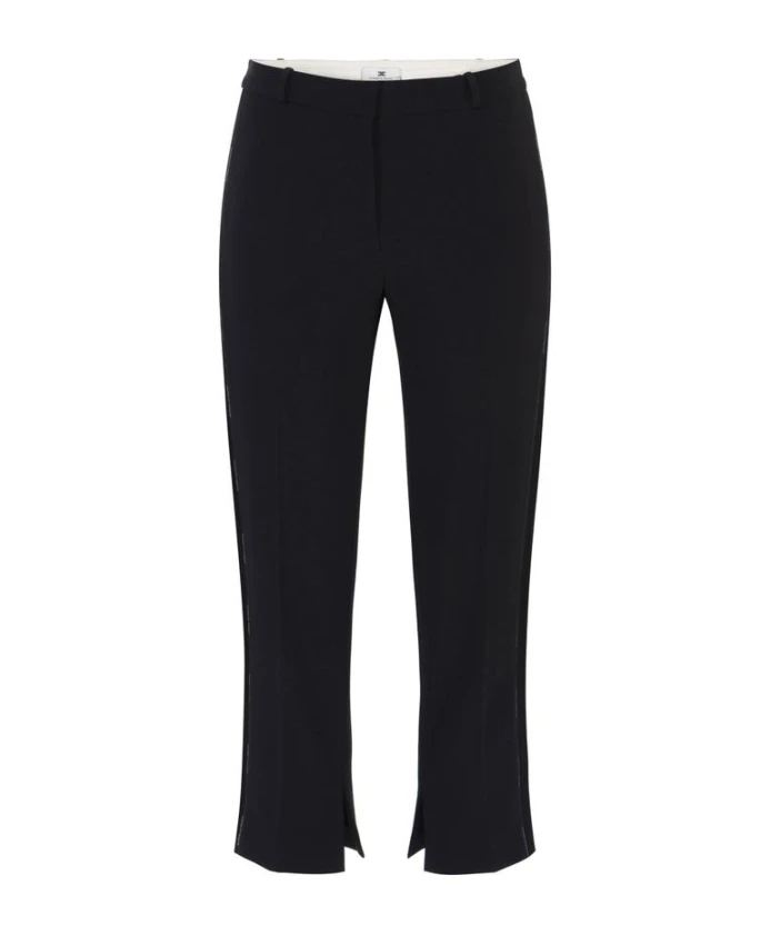 Легкие брюки с круглым вырезом и деталями в стиле смокинга. Elisabetta Franchi, черный
Легкие брюки с круглым вырезом и деталями в стиле смокинга. Elisabetta Franchi, черный