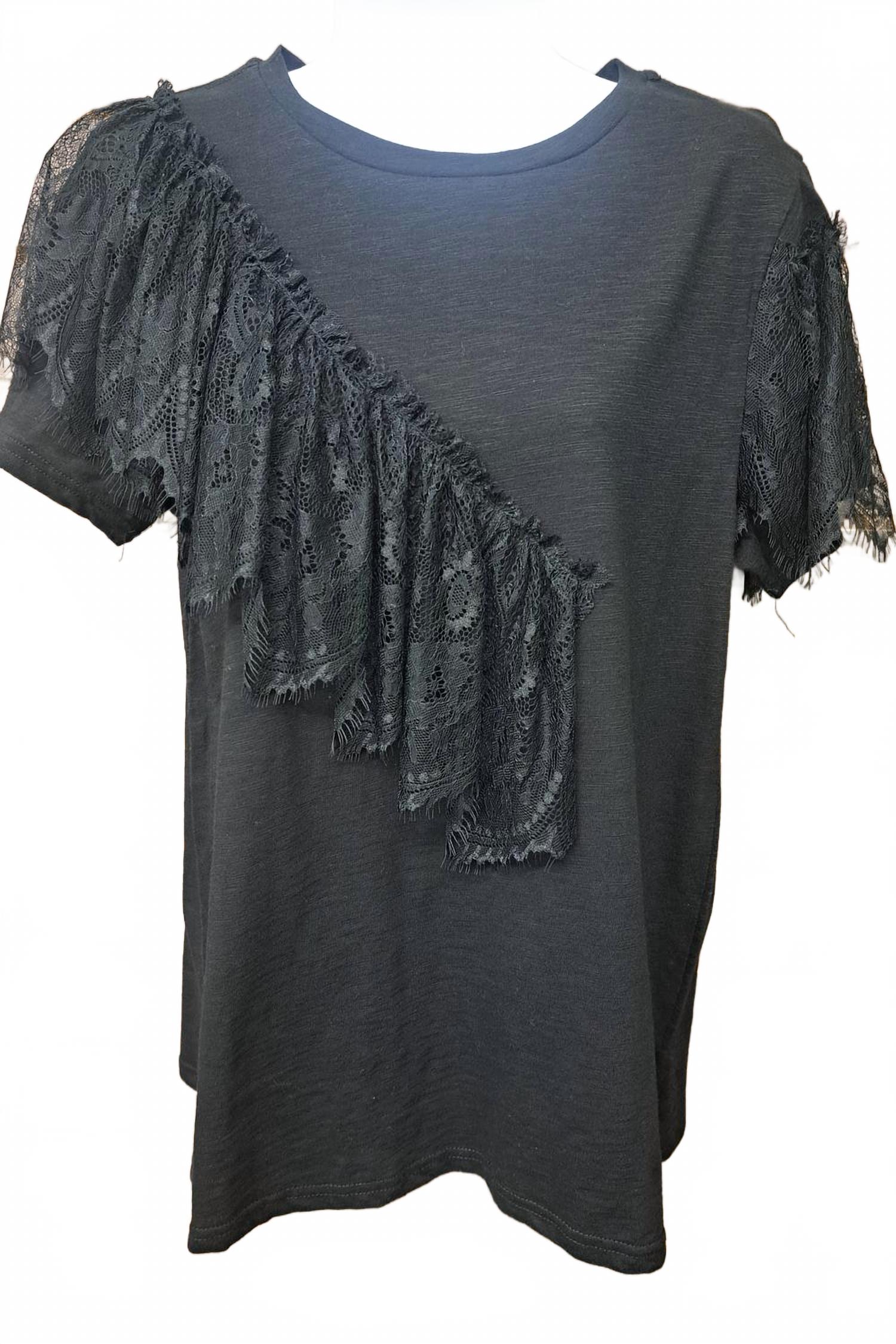 Женская ажурная футболка черная VERY J
Женская ажурная футболка черная VERY J