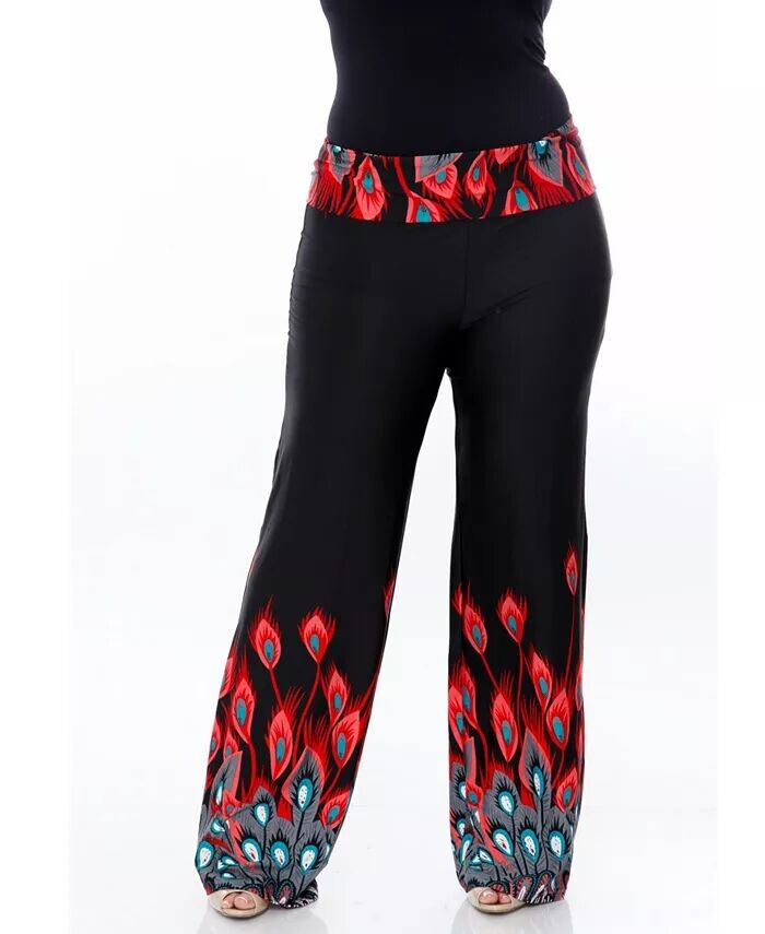 Брюки-палаццо больших размеров с принтом White Mark, красный
Брюки-палаццо больших размеров с принтом White Mark, красный