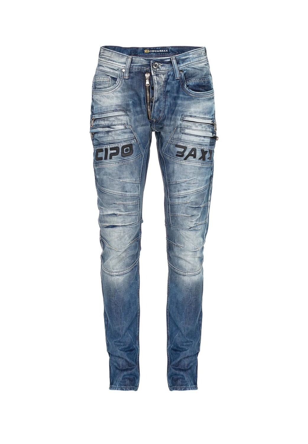 Джинсы с декоративной молнией CIPO & BAXX, синий
Джинсы с декоративной молнией CIPO & BAXX, синий