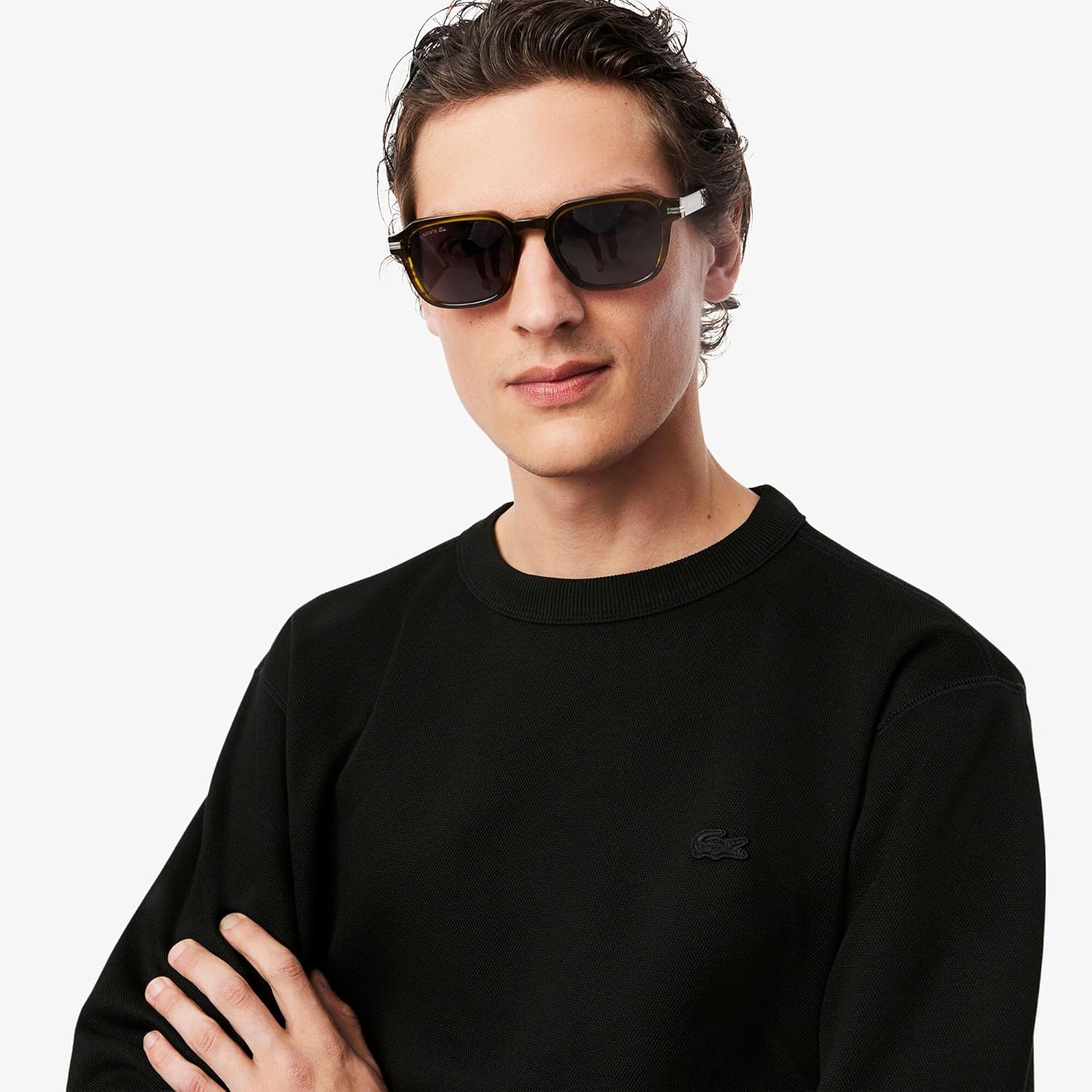 Мужская толстовка Lacoste из однотонного трикотажа пике с круглым вырезом, официальная модель, черный
Мужская толстовка Lacoste из однотонного трикотажа пике с круглым вырезом, официальная модель, черный