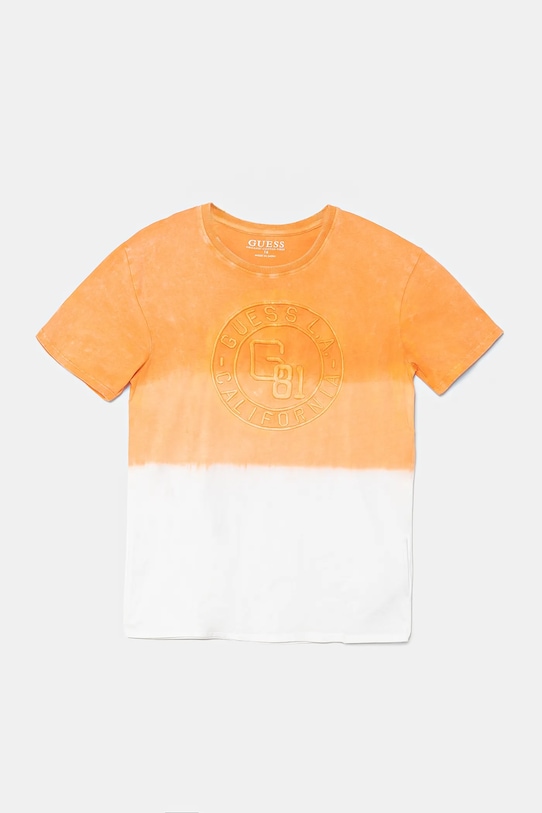 Детская хлопковая футболка Guess, оранжевый
Детская хлопковая футболка Guess, оранжевый