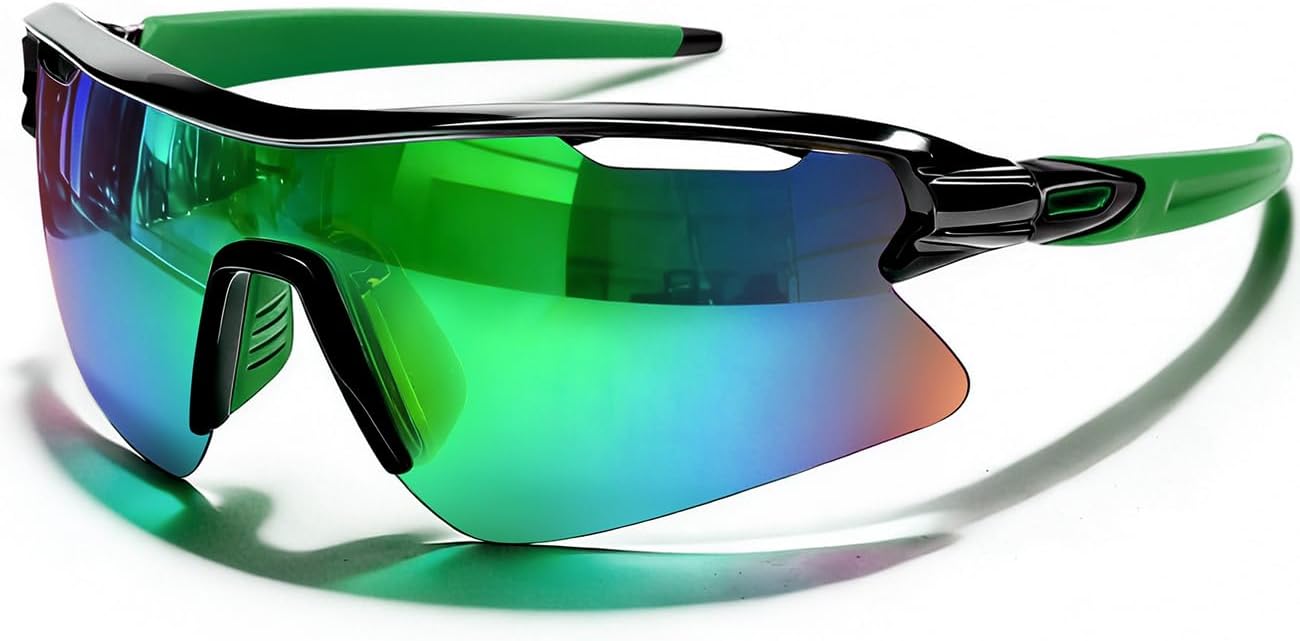 Поляризованные спортивные солнцезащитные очки для мужчин, женщин и молодежи, защита UV400, идеально подходят для езды на велосипеде, бейсбола, рыбалки, гольфа и бега SEKKAF, Black-green
Поляризованные спортивные солнцезащитные очки для мужчин, женщин и молодежи, защита UV400, идеально подходят для езды на велосипеде, бейсбола, рыбалки, гольфа и бега SEKKAF, Black-green