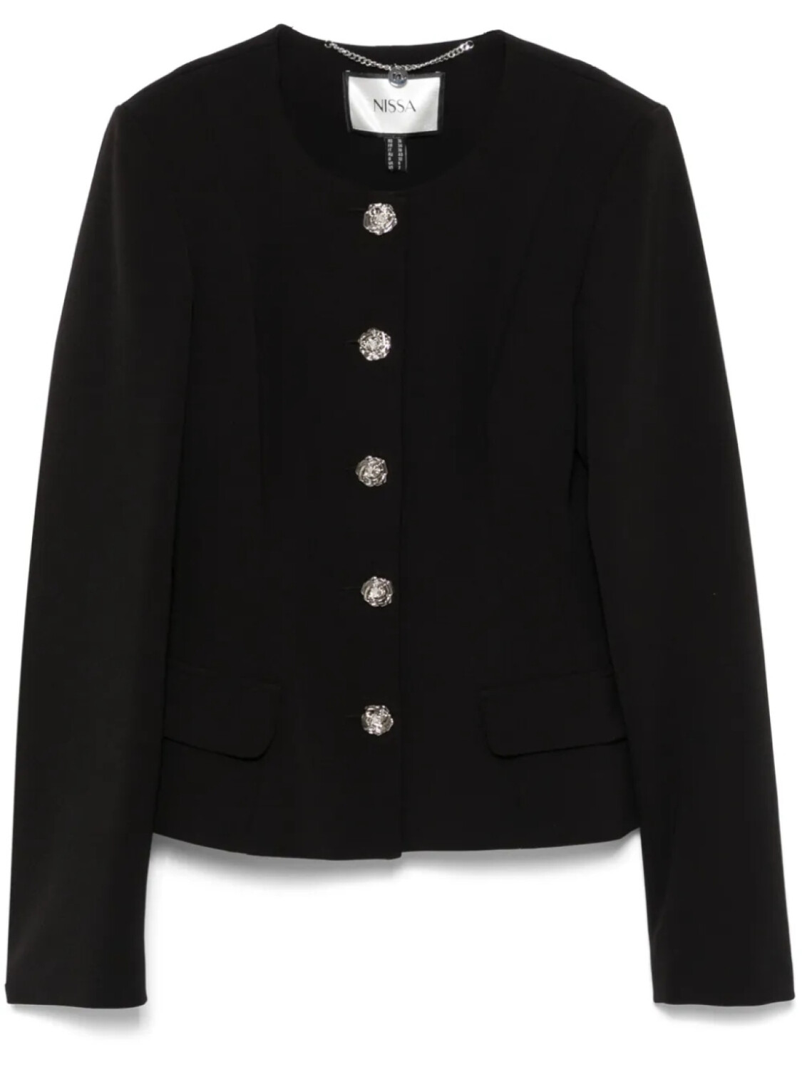 Пиджак NISSA с цветочными пуговицами, черный
Пиджак NISSA с цветочными пуговицами, черный