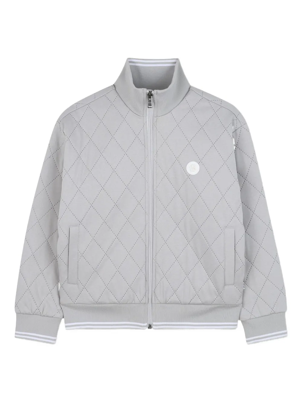 Стеганая куртка на молнии BOSS Kidswear, серый
Стеганая куртка на молнии BOSS Kidswear, серый