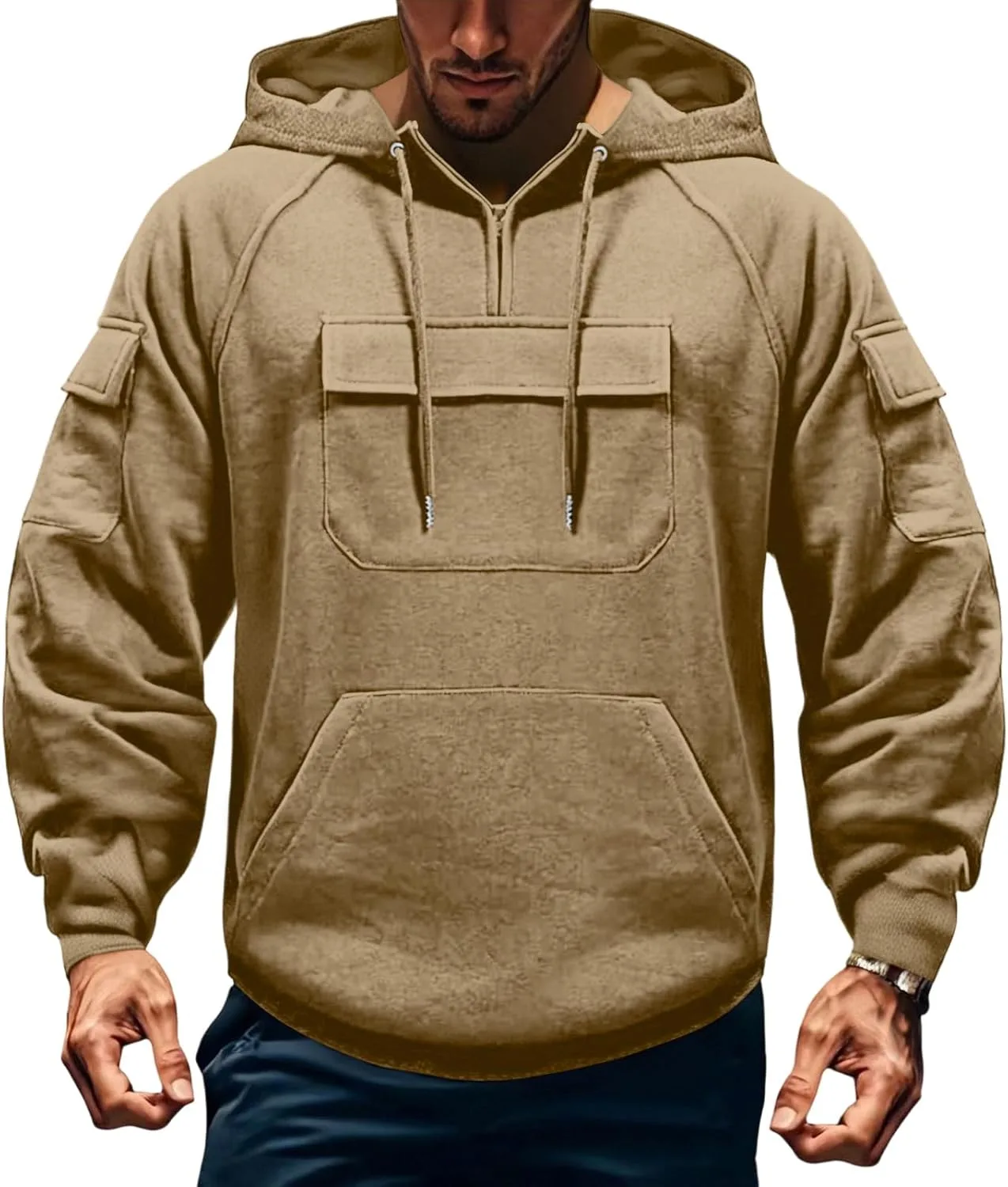 Толстовка с капюшоном Quarter Zip Up Tactical для мужчин с карманами
Толстовка с капюшоном Quarter Zip Up Tactical для мужчин с карманами
