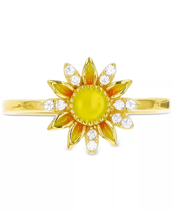 Кольцо-Солнце с кубическим цирконием и расписанной вручную эмалью Macy'S, gold
Кольцо-Солнце с кубическим цирконием и расписанной вручную эмалью Macy'S, gold