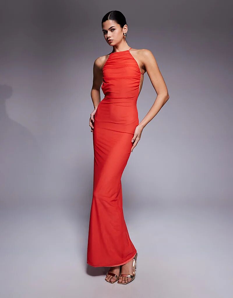 Платье макси ASOS DESIGN с сетчатым воротом-халтер и отделкой на спине, кораллового цвета
Платье макси ASOS DESIGN с сетчатым воротом-халтер и отделкой на спине, кораллового цвета