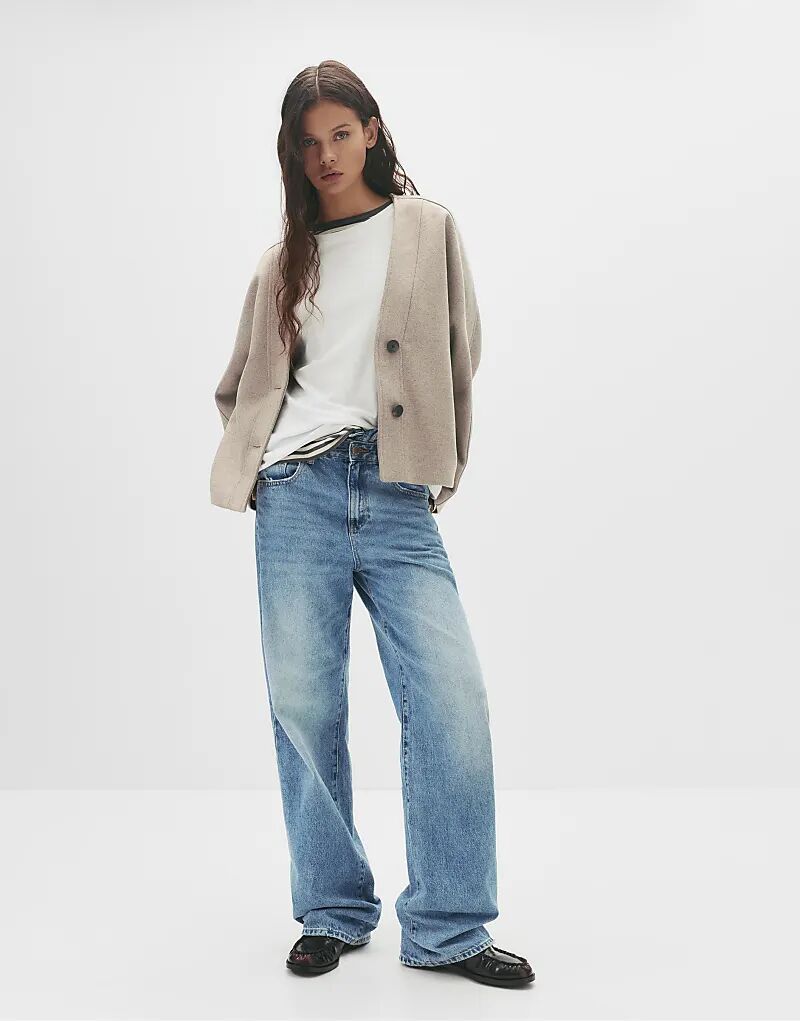 Пальто-кимоно Pull&Bear из смесовой шерсти бежевого цвета
Пальто-кимоно Pull&Bear из смесовой шерсти бежевого цвета