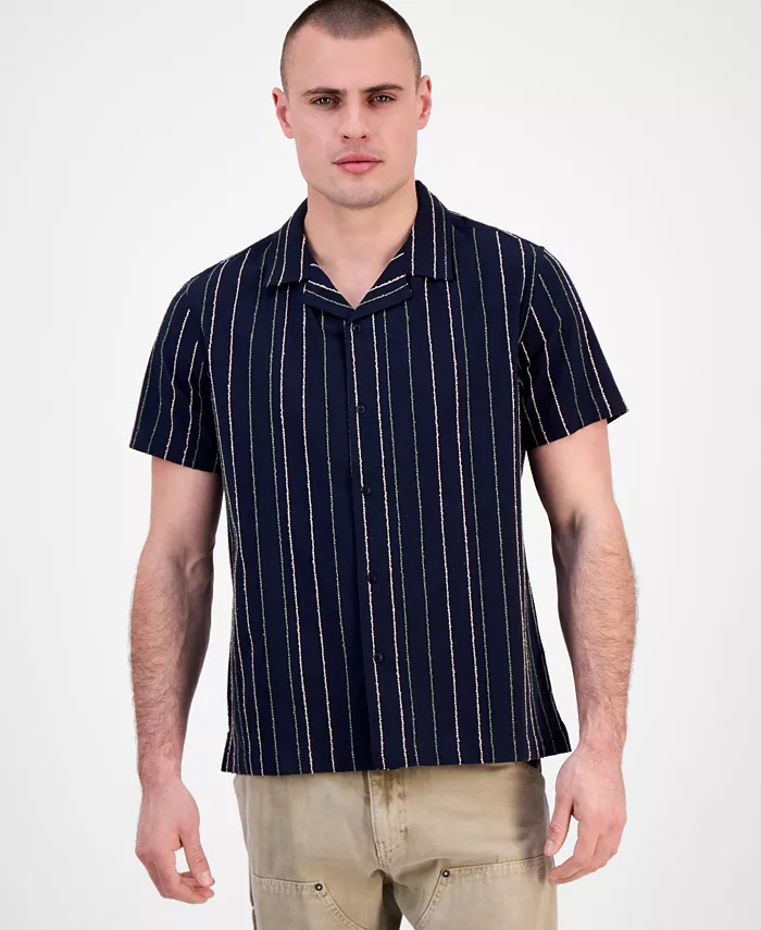 Мужская полосатая рубашка на пуговицах Cooper с коротким рукавом GUESS, синий
Мужская полосатая рубашка на пуговицах Cooper с коротким рукавом GUESS, синий