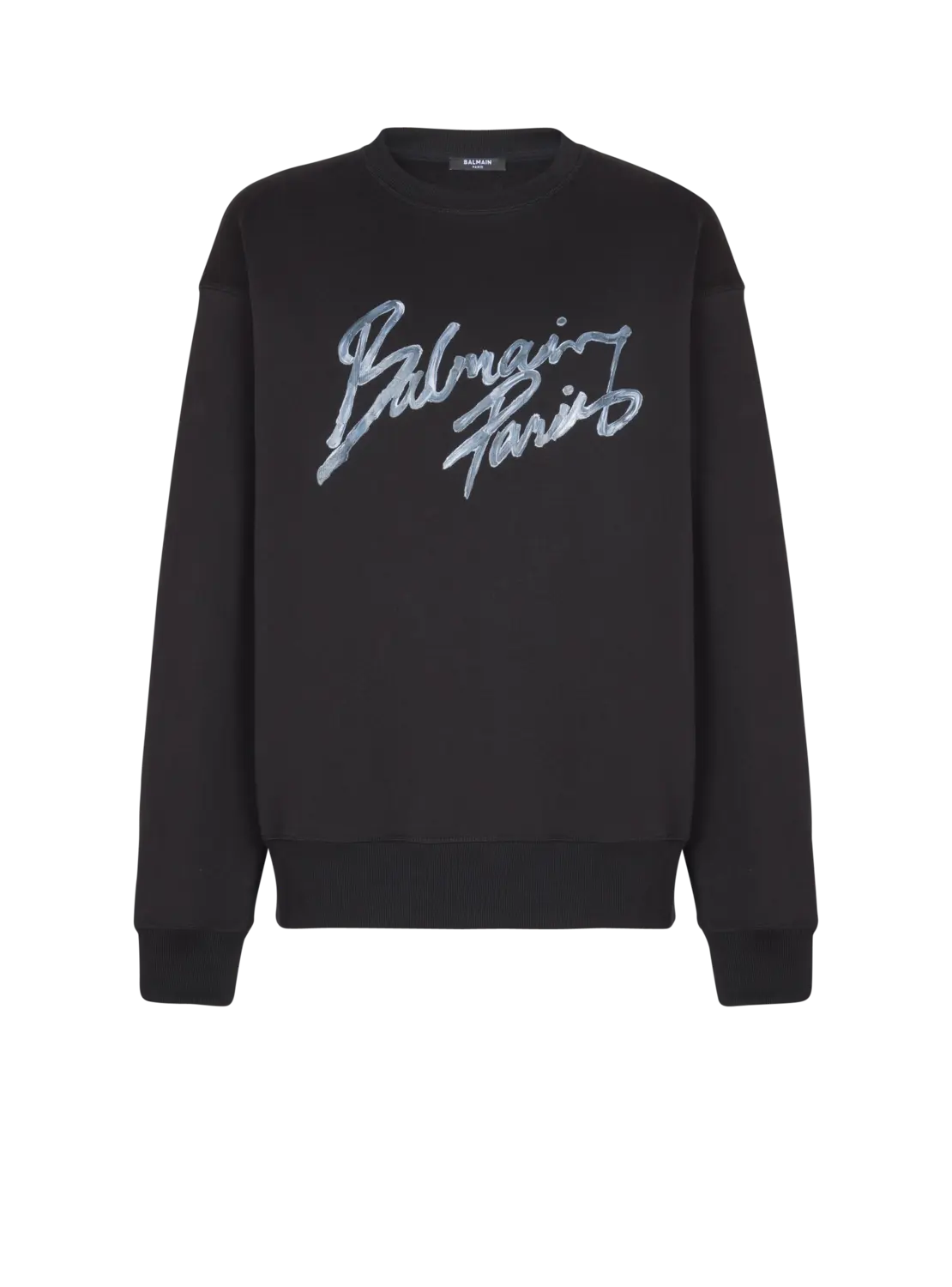 Хлопковый свитшот с принтом Balmain, черный
Хлопковый свитшот с принтом Balmain, черный