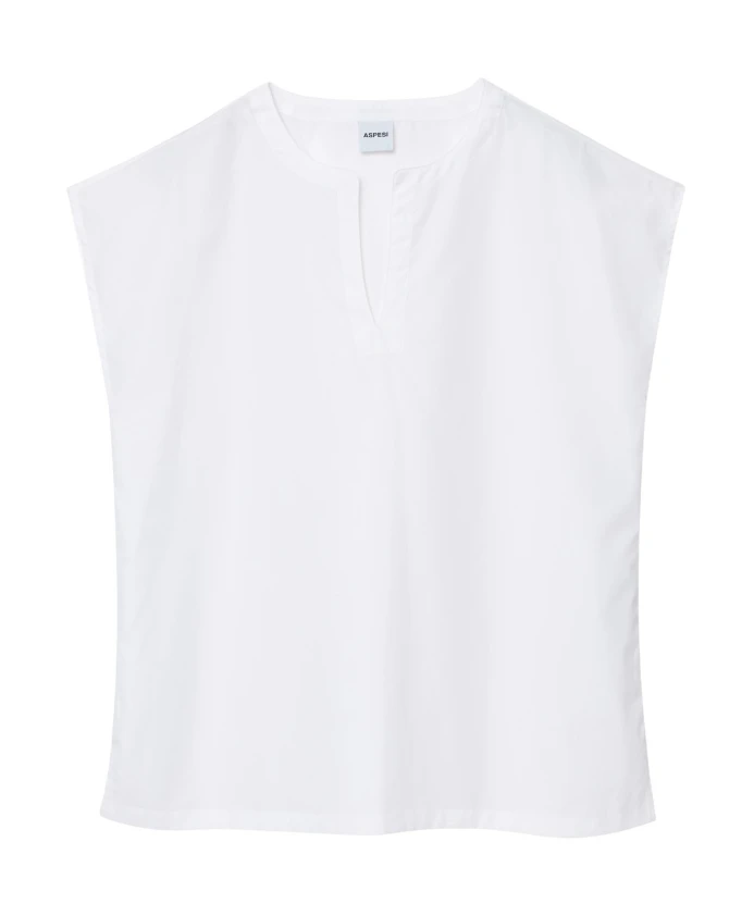 Белая рубашка с V-образным вырезом Aspesi, белый
Белая рубашка с V-образным вырезом Aspesi, белый