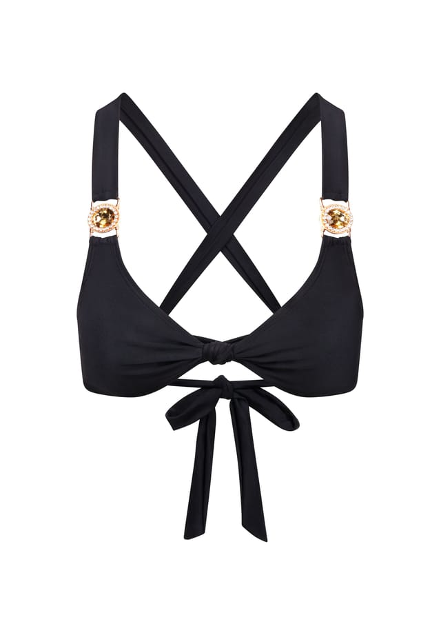 Верх бикини Amour knot с модной шнуровкой на спине Moda Minx, черный
Верх бикини Amour knot с модной шнуровкой на спине Moda Minx, черный