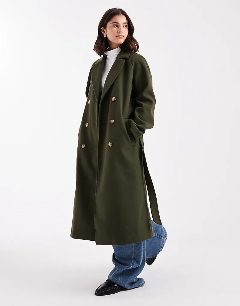 Двубортное шерстяное пальто Pieces цвета темного хаки
Двубортное шерстяное пальто Pieces цвета темного хаки