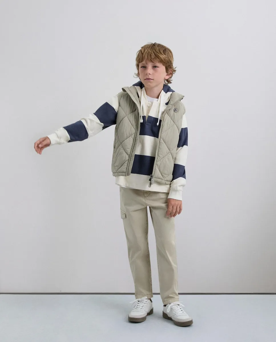 Детский стеганый утепленный жилет с капюшоном Scalpers, бежевый
Детский стеганый утепленный жилет с капюшоном Scalpers, бежевый