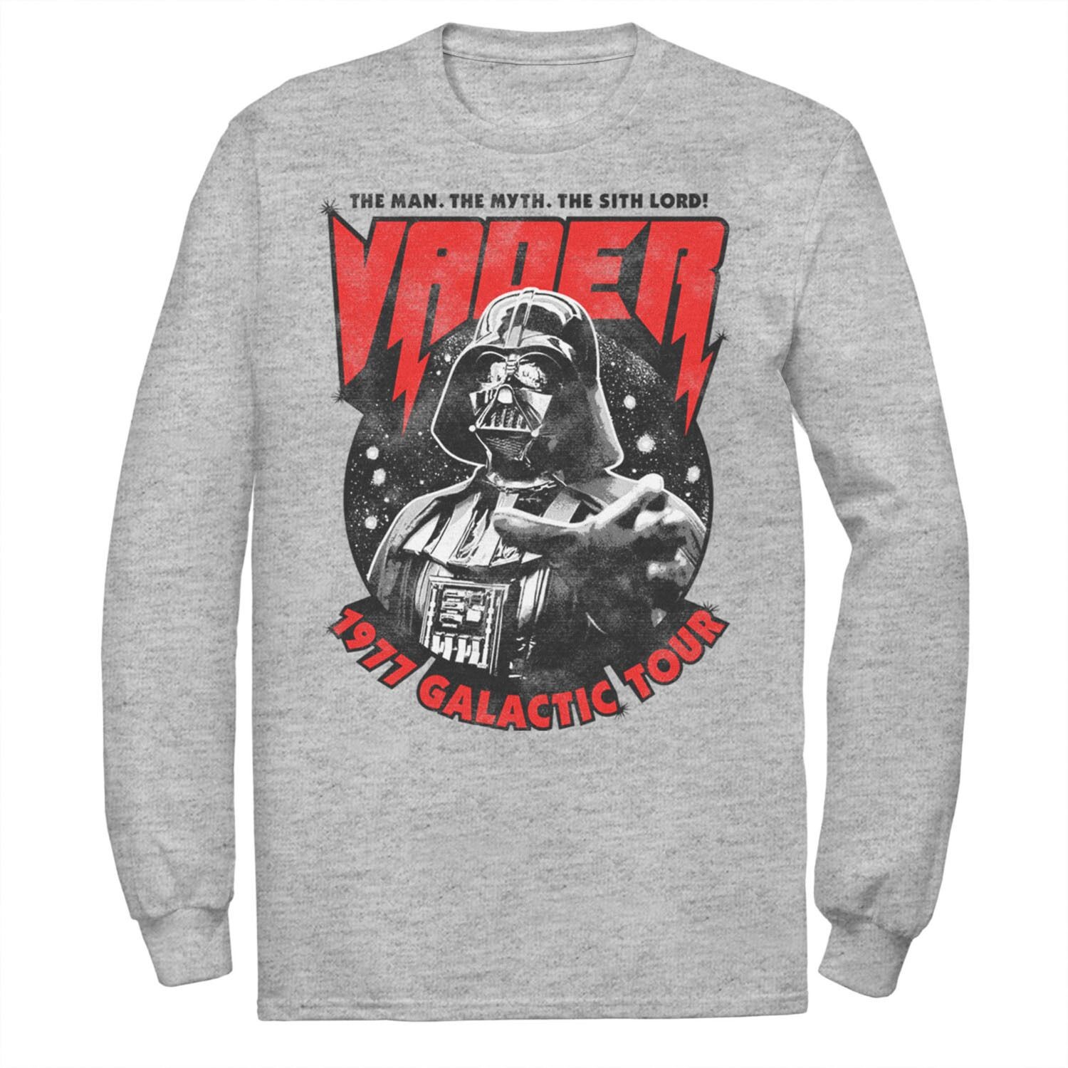 Мужская металлическая футболка с плакатом «Звездные войны: Вейдер 1977, Галактический тур» Licensed Character
Мужская металлическая футболка с плакатом «Звездные войны: Вейдер 1977, Галактический тур» Licensed Character