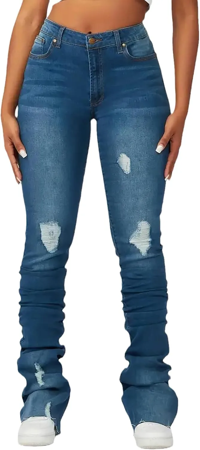 Женские джинсы Stacked Classic с высокой посадкой, рваные, эластичные, расклешенные Conshvi
Женские джинсы Stacked Classic с высокой посадкой, рваные, эластичные, расклешенные Conshvi