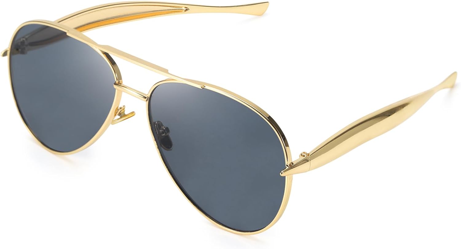 Солнцезащитные очки-авиаторы SODQW золотистого цвета для женщин и мужчин. Модные дизайнерские солнцезащитные очки с металлической оправой и защитой от УФ-излучения UV400, A01- Gold/Grey
Солнцезащитные очки-авиаторы SODQW золотистого цвета для женщин и мужчин. Модные дизайнерские солнцезащитные очки с металлической оправой и защитой от УФ-излучения UV400, A01- Gold/Grey