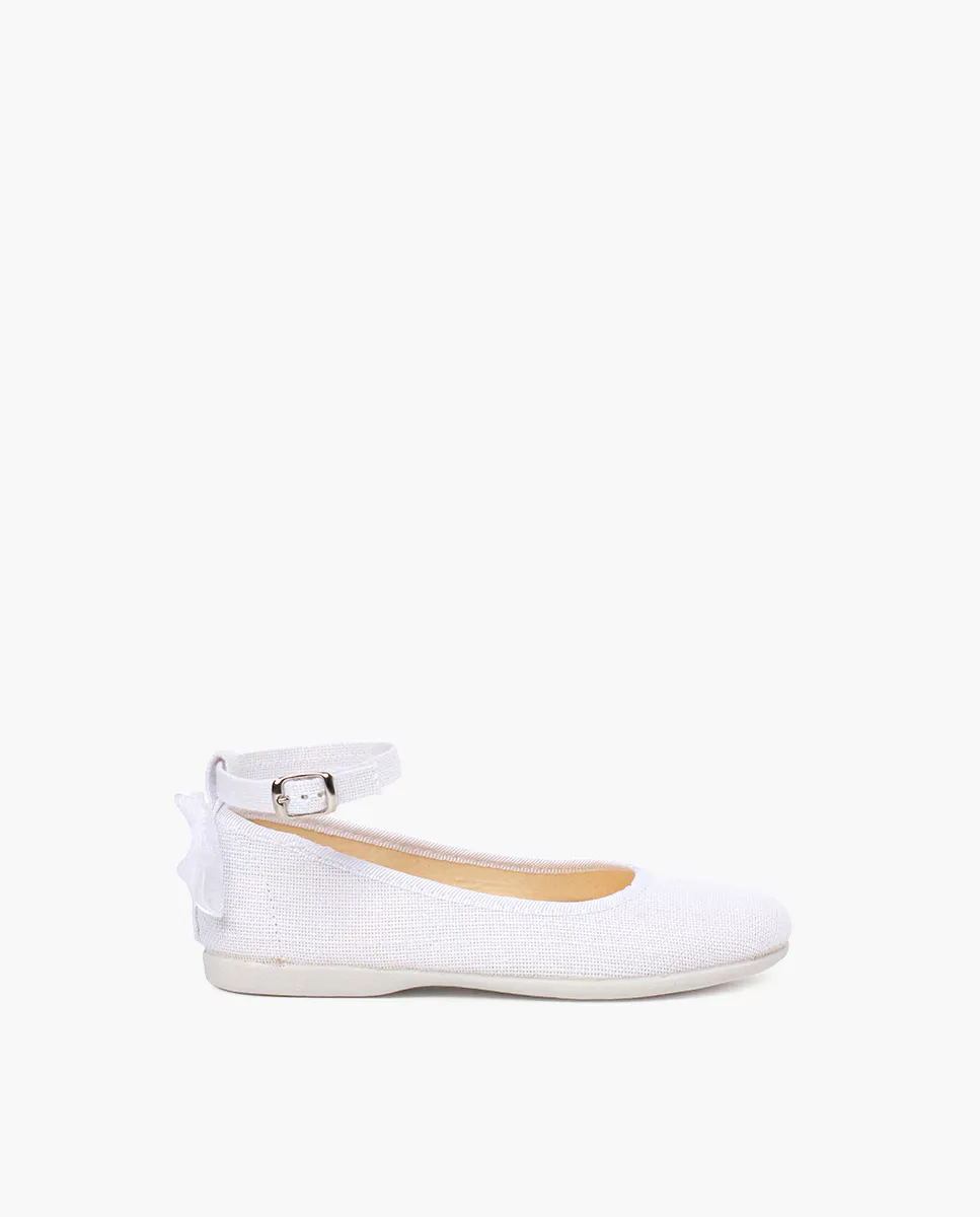 Балетки для девочек с льняными бретелями и бантом из органзы сзади Pisamonas, белый
Балетки для девочек с льняными бретелями и бантом из органзы сзади Pisamonas, белый