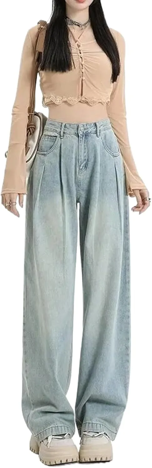 Плиссированные широкие джинсы для женщин AHEHSAAO
Плиссированные широкие джинсы для женщин AHEHSAAO