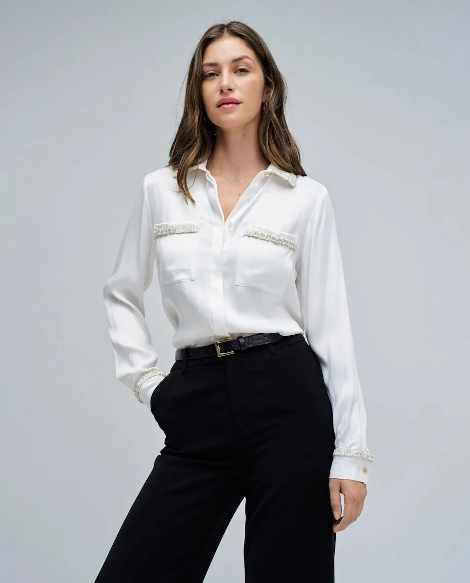 Женская сатиновая рубашка в твидовом стиле Salsa Jeans, бежевый
Женская сатиновая рубашка в твидовом стиле Salsa Jeans, бежевый