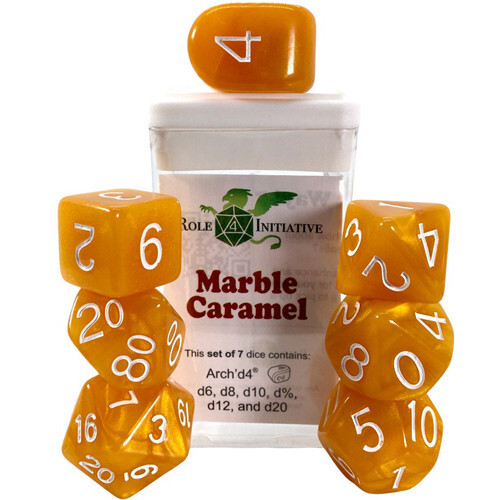 Аксессуары Role 4 Initiative R4I Dice w/Arch'd4: Marble - Caramel (7)
Аксессуары Role 4 Initiative R4I Dice w/Arch'd4: Marble - Caramel (7)