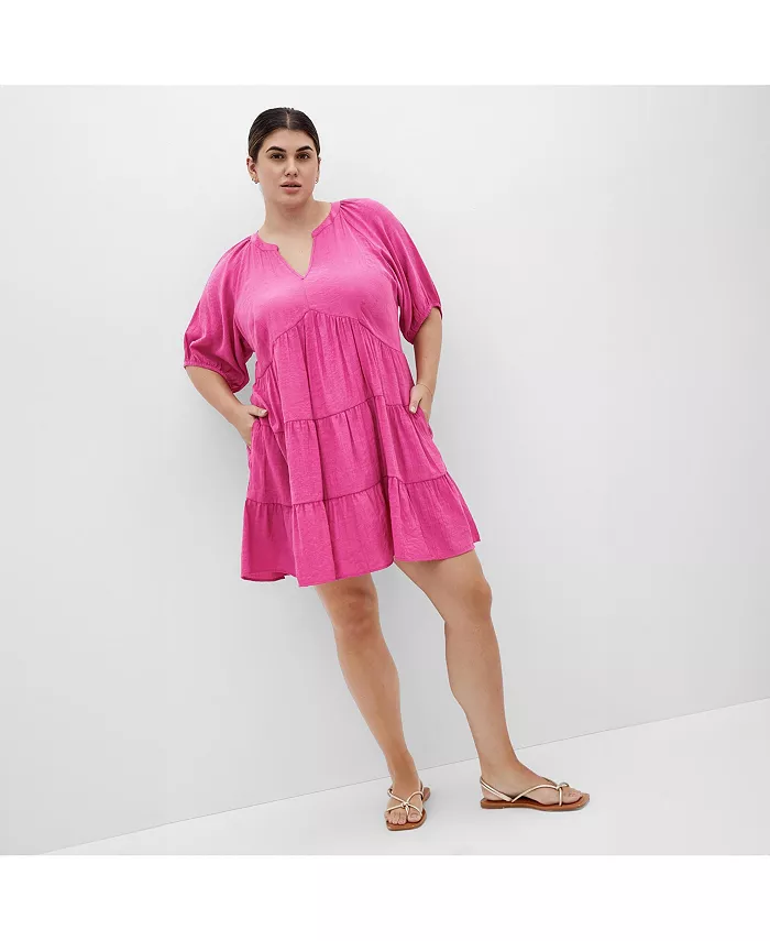 Платье Kara больших размеров CITY CHIC, розовый 
Платье Kara больших размеров CITY CHIC, розовый