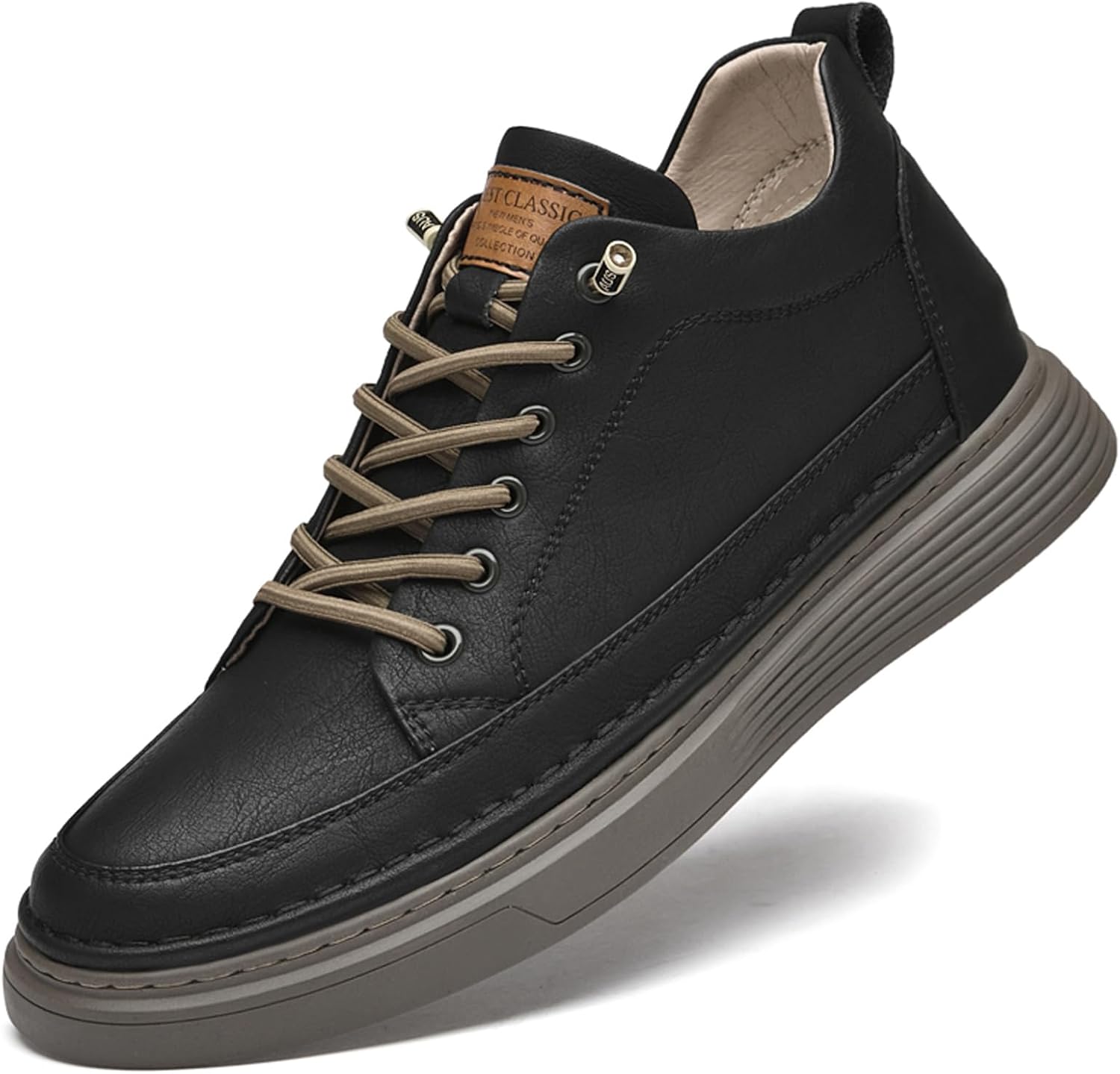 Мужские невидимые кроссовки с увеличением роста на 6 см, кожаные повседневные туфли с дышащей или плюшевой подкладкой Cerythrina, черный
Мужские невидимые кроссовки с увеличением роста на 6 см, кожаные повседневные туфли с дышащей или плюшевой подкладкой Cerythrina, черный