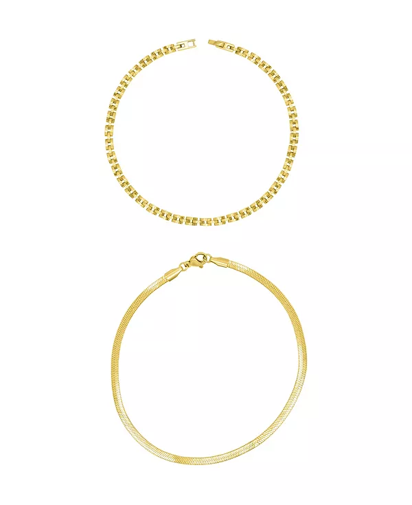 Комплект из золотого ремешка для часов и браслета на лодыжку с узором «ёлочка» Adornia, gold
Комплект из золотого ремешка для часов и браслета на лодыжку с узором «ёлочка» Adornia, gold