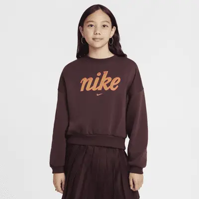 Толстовка Nike Sportswear Club Fleece Girls' Boxy Crew-Neck Sweatshirt, цвет Burgundy Crush/Hot Punch
Толстовка Nike Sportswear Club Fleece Girls' Boxy Crew-Neck Sweatshirt, цвет Burgundy Crush/Hot Punch