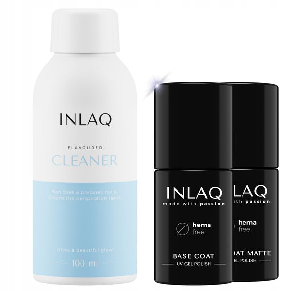 Набор: гибридная база, 6 мл + гибридный матовый топ, 6 мл + очиститель, 100 мл Inlaq
Набор: гибридная база, 6 мл + гибридный матовый топ, 6 мл + очиститель, 100 мл Inlaq