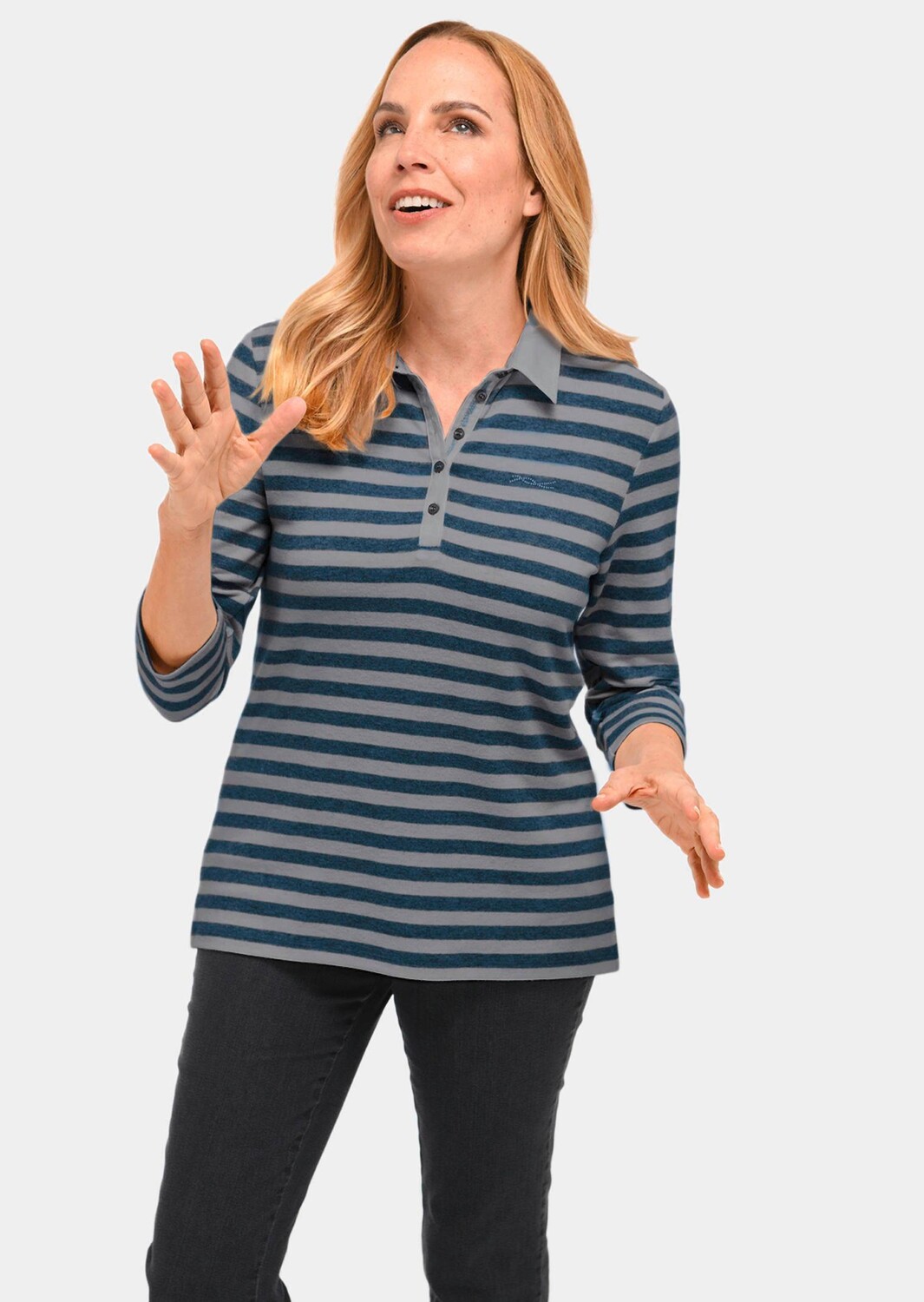 Поло GOLDNER, цвет graumeliert/tintenblau/geringelt
Поло GOLDNER, цвет graumeliert/tintenblau/geringelt