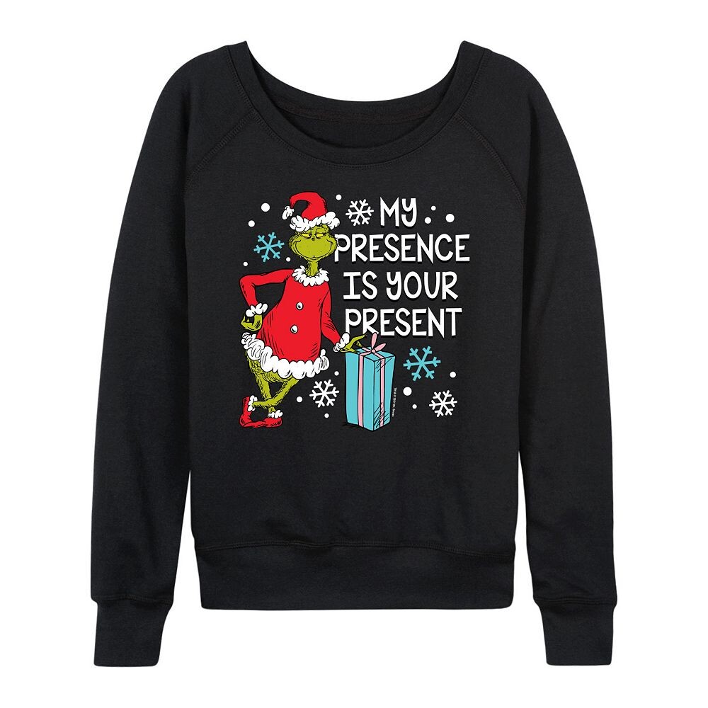 Женский легкий свитшот из френч-терри Dr. Seuss Grinch My Presence Licensed Character, черный
Женский легкий свитшот из френч-терри Dr. Seuss Grinch My Presence Licensed Character, черный