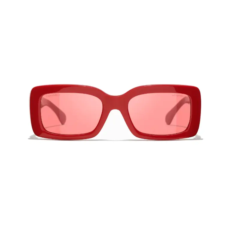 CHANEL Ацетатные прямоугольные солнцезащитные очки унисекс красные, Red
CHANEL Ацетатные прямоугольные солнцезащитные очки унисекс красные, Red
