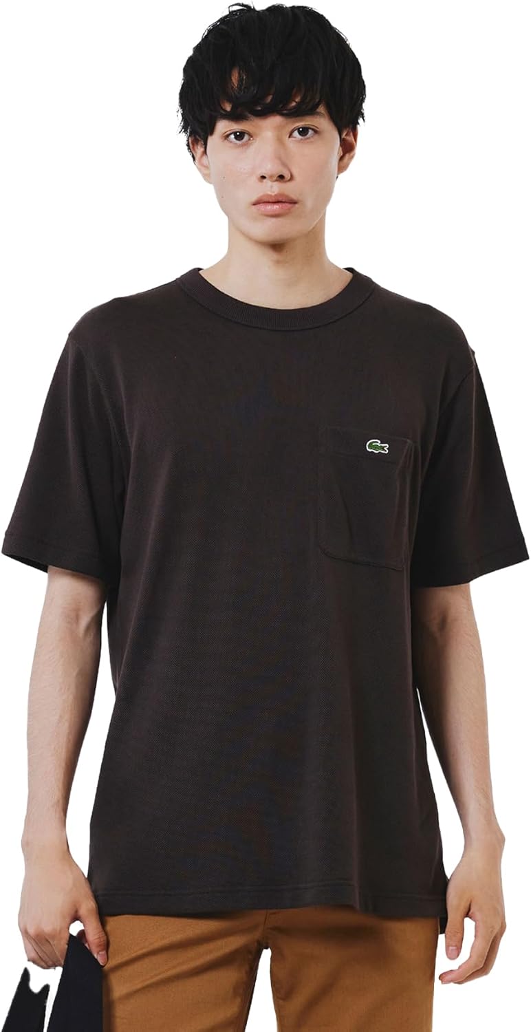 Мужская хлопковая трикотажная футболка Lacoste с коротким рукавом и карманом, темно-коричневый
Мужская хлопковая трикотажная футболка Lacoste с коротким рукавом и карманом, темно-коричневый