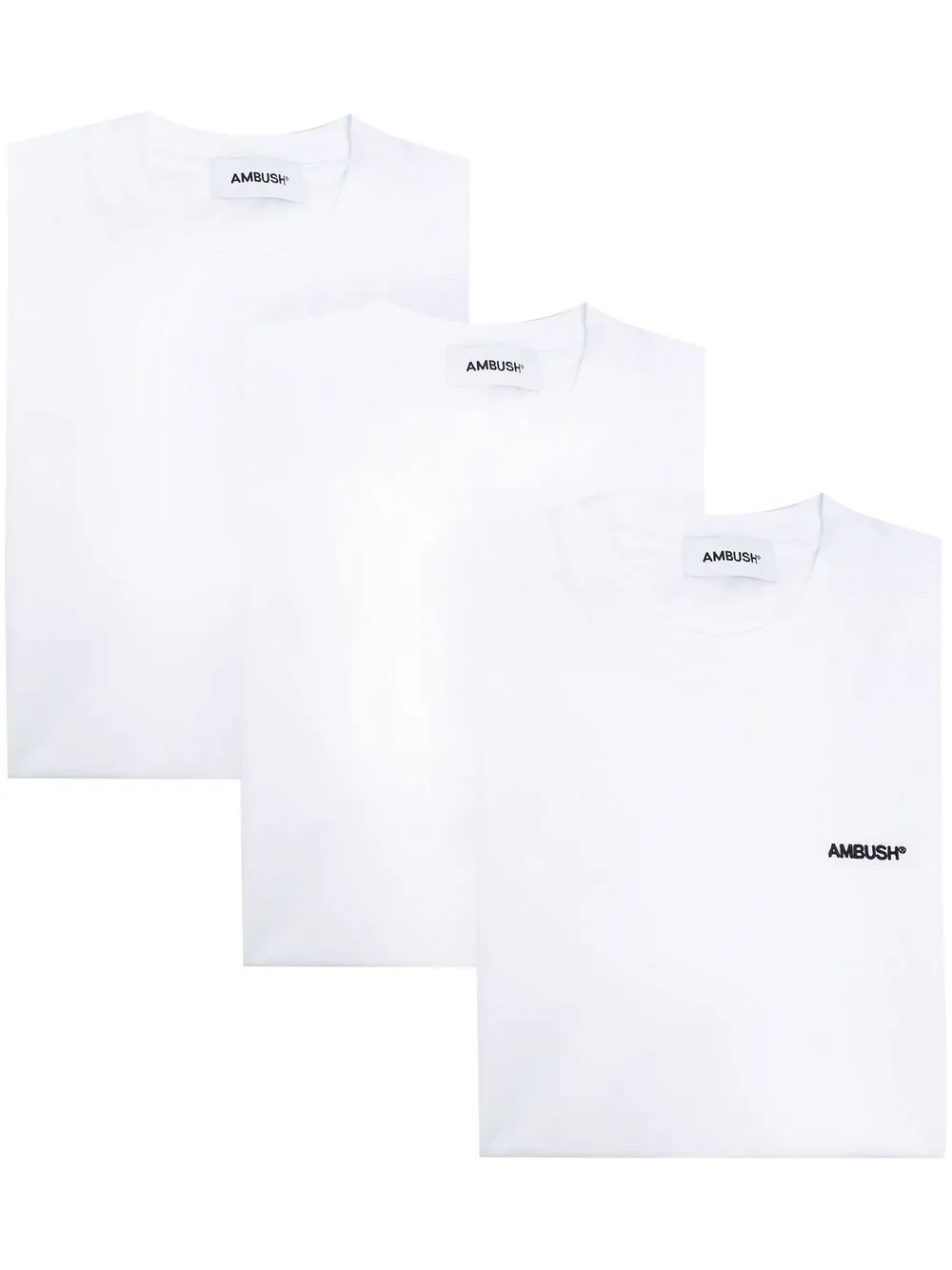 Комплект из трех футболок с вышитым логотипом AMBUSH, белый
Комплект из трех футболок с вышитым логотипом AMBUSH, белый