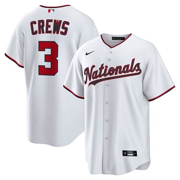 Мужская белая реплика домашней футболки Washington Nationals Dylan Crews Nike
Мужская белая реплика домашней футболки Washington Nationals Dylan Crews Nike
