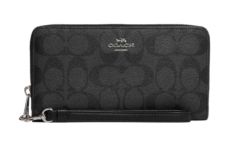 Coach Кожаный кошелек с кардхолдером на молнии из прорезиненной ткани, черный, женский
Coach Кожаный кошелек с кардхолдером на молнии из прорезиненной ткани, черный, женский