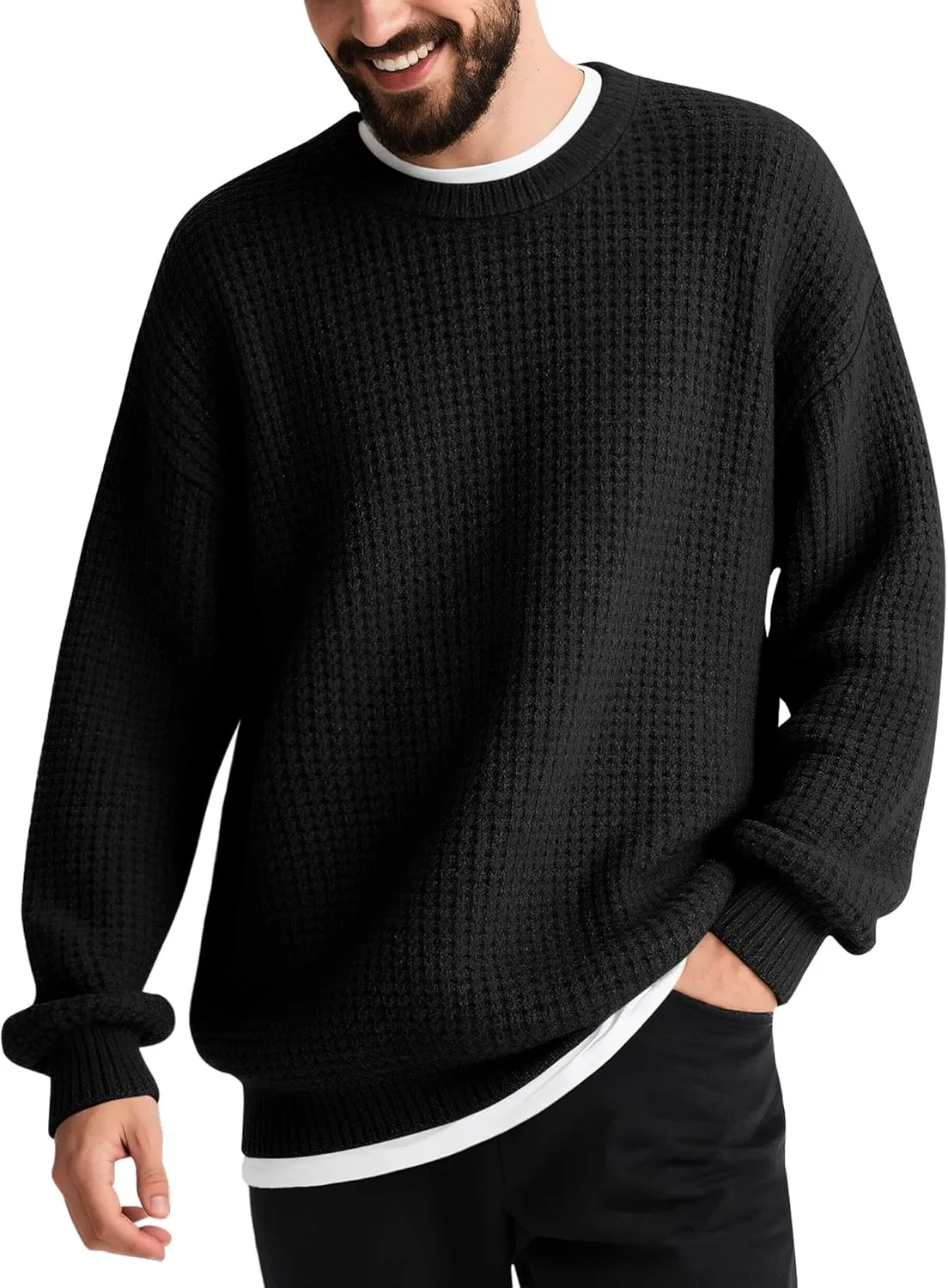 Мужской оверсайз свитер Waffle Knit с круглым вырезом August Alley
Мужской оверсайз свитер Waffle Knit с круглым вырезом August Alley